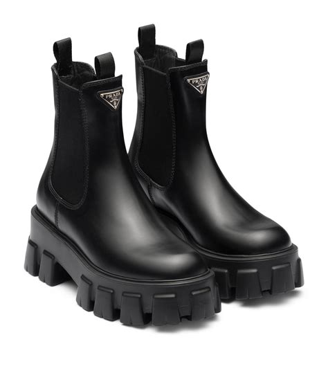 prada black suede boots|prada 55 leather ankle boots.